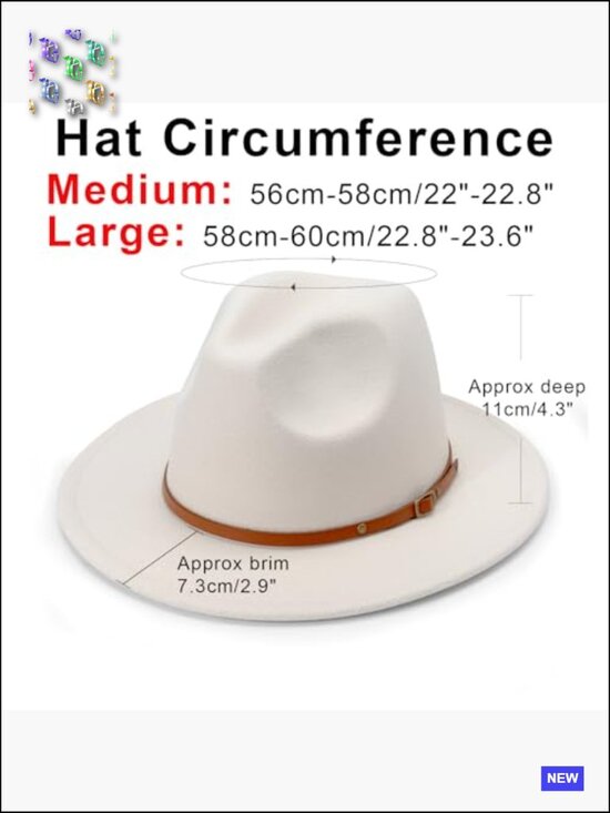 Classic Felt Fedora Wide Brim Floppy with Belt Buckle Panama Hat main image 6